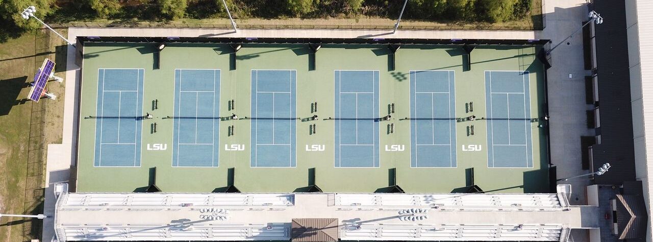 A well constructed tennis court showcasing T3 Global Project's quality workmanship.