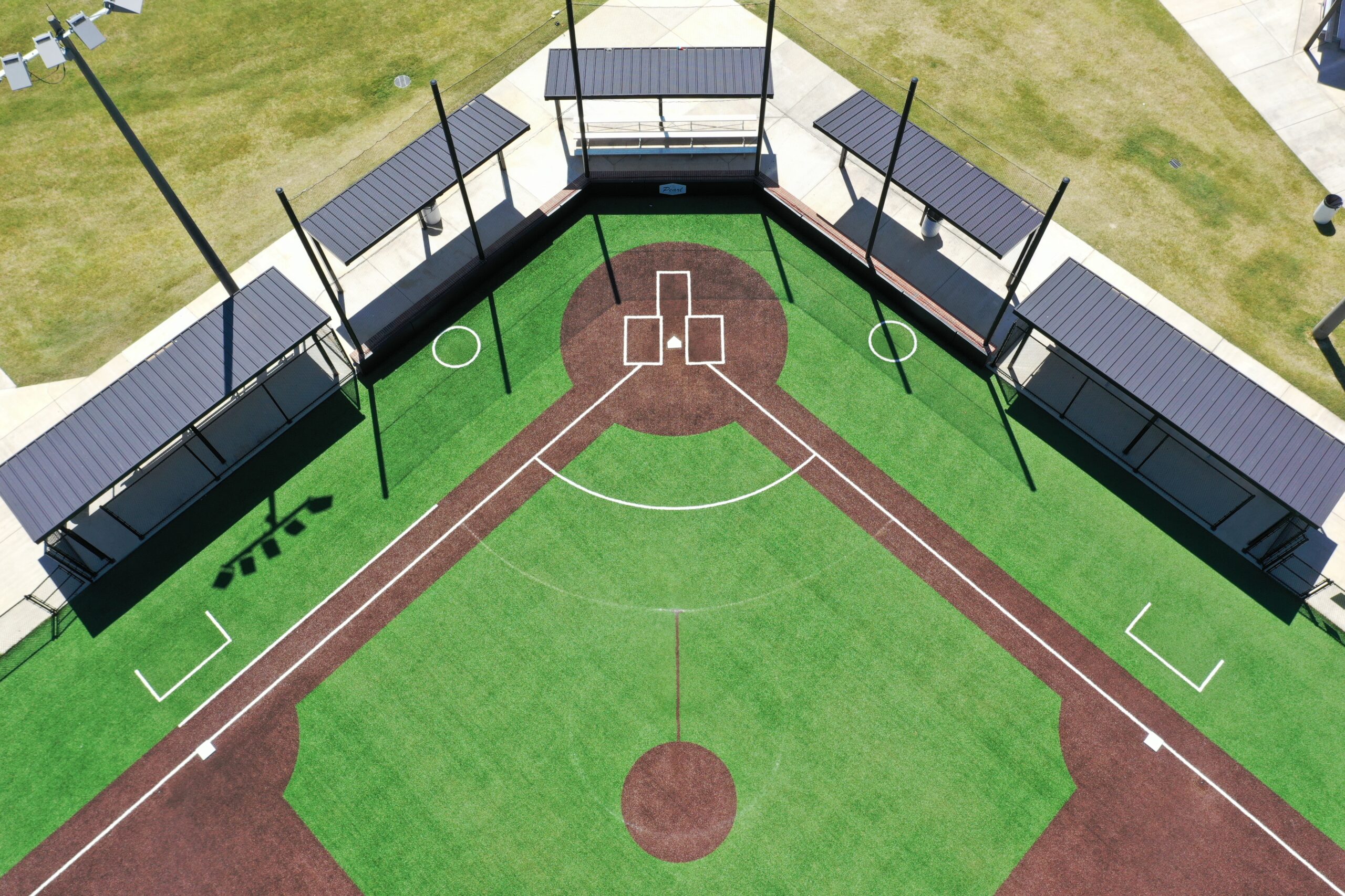 High-performance artificial turf baseball field installation in Louisiana by T3 Global Projects.